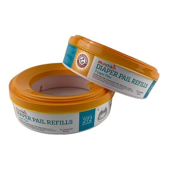 Arm and Hammer Munchkins Diaper Pail Refill Rings Lavender Scent 2 PK 544 Count - Picture 1 of 3